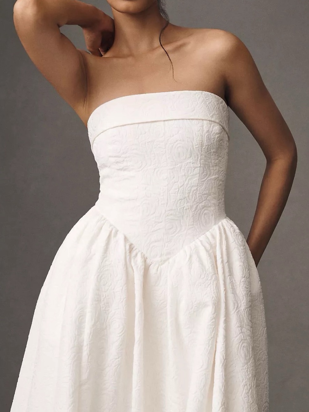 BHLDN Strapless Drop Waist Wedding Dress